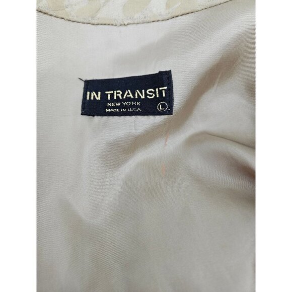 VTG 80s In Transit New York Suede Blazer Womens L Oversized Animal Print Pockets - Picture 5 of 9